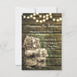 Rustic Mason Jar Wedding Reception Card Einladung