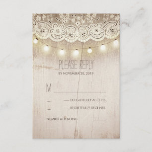 Rustic Mason Jar Wedding RSVP Cards Karte