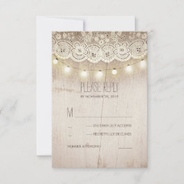 Rustic Mason Jar Wedding RSVP Cards Karte
