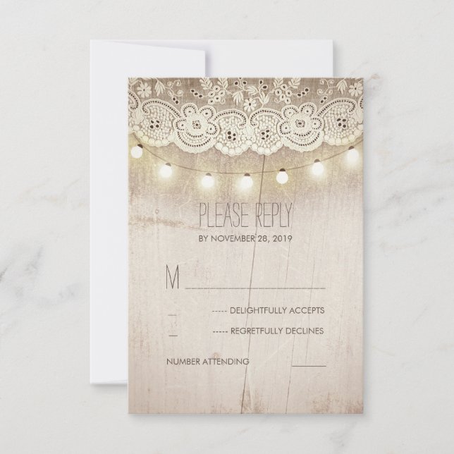 Rustic Mason Jar Wedding RSVP Cards Karte (Vorderseite)