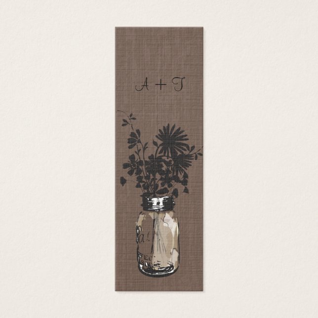 Rustic Mason Jar & Wildblumen für Tag (Vorderseite)