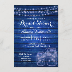 Rustic Mason Jars Abend Wedding Brautparty Einladung