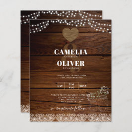 Rustic Mason Jars Lights Lace Gypsophilia WEDDING