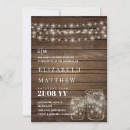 Rustic Mason Jars Wedding Einladung