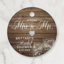 Rustic Mason Jars Wood Miss an Mrs. Brautparty
