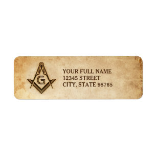 Rustic Masonic Address Labels   Altpapier