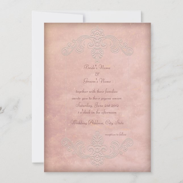 Rustic Mauve Elegant Hochzeitseinladungen Einladung (Vorderseite)