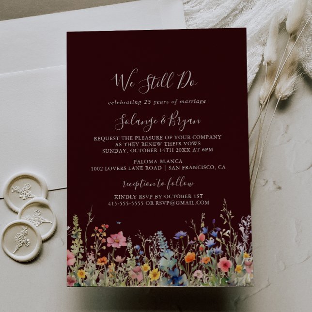 Rustic Meadow Botanical We Still Do Vow Renewal Einladung (Von Creator hochgeladen)
