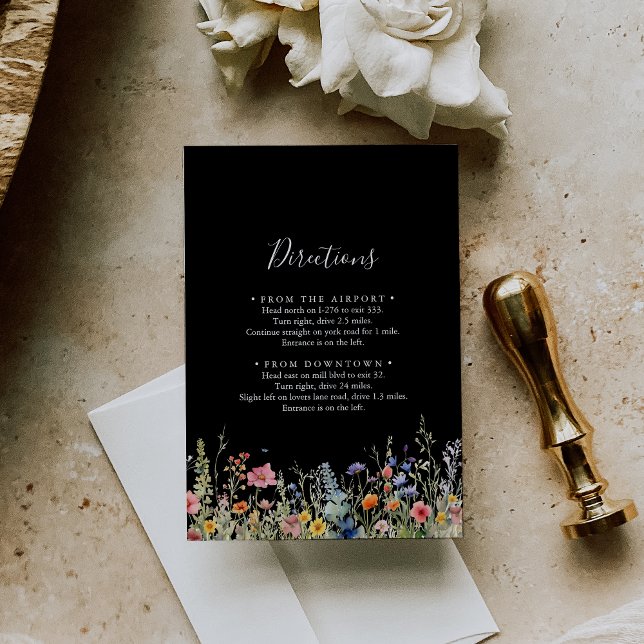Rustic Meadow Botanical Wedding Directions Begleitkarte (Von Creator hochgeladen)