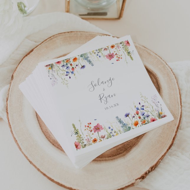 Rustic Meadow Botanical Wedding Napkin Serviette (Von Creator hochgeladen)