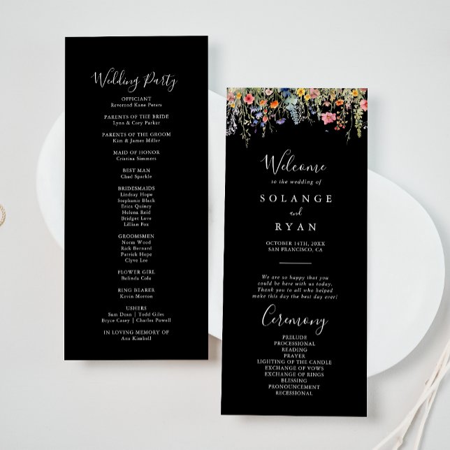 Rustic Meadow Botanical Wedding Program Programm (Von Creator hochgeladen)