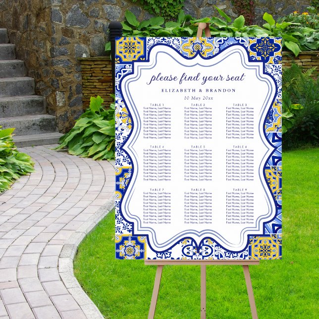Rustic Mediterranean Tile Wedding with Lemons Poster (Von Creator hochgeladen)