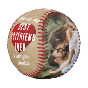 Rustic Mein bester Freund je Rotes Herz 2 Fotos Baseball