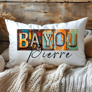 Rustic Metal Bayou Pierre Louisiana Staat Lendenkissen