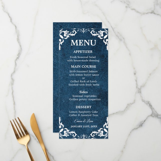 Rustic Mexican Wedding Menu Card Menükarte (Vorderseite/Rückseite Beispiel)