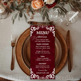 Rustic Mexican Wedding Menu Card Menükarte