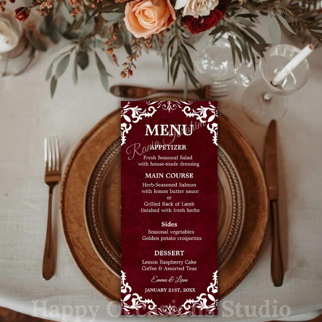 Rustic Mexican Wedding Menu Card Menükarte (Von Creator hochgeladen)