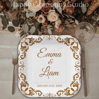 Rustic Mexican Wedding Paper Plates – Papel Picado Pappteller