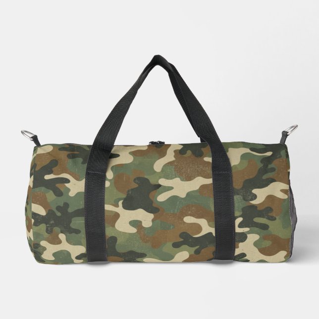 Rustic Military Camo Pattern Duffle Bag (Vorderseite)