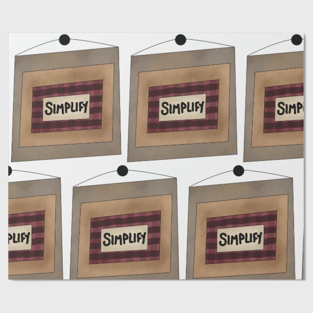 Rustic Minimalist Simplify Word Art Sign Geschenkpapier (Flach)