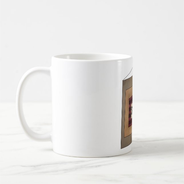 Rustic Minimalist Simplify Word Art Sign Kaffeetasse (Links)