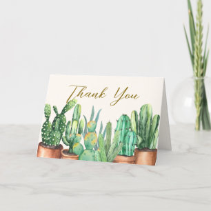 Rustic Modern Desert Cactus Garden Baby Shower Dankeskarte