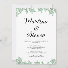 Rustic Modern Eucalyptus Greenery Wedding Einladung