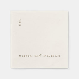 Rustic Modern Script Personalized Wedding Cocktail Serviette