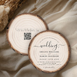 Rustic Modern Wood Natural Elegant Barn Wedding Einladung