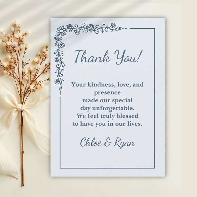 Rustic Monochrome Wedding Dankeschön Card Dankeskarte (Von Creator hochgeladen)