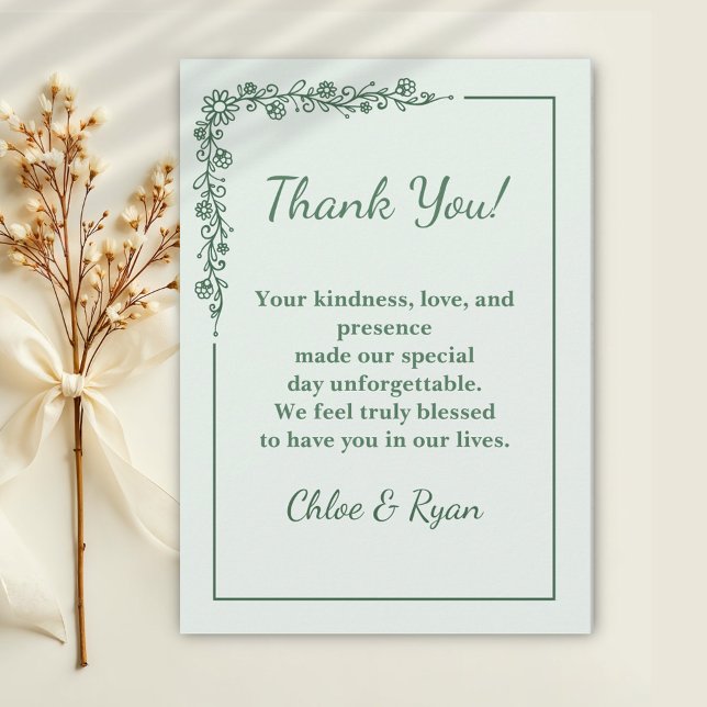 Rustic Monochrome Wedding Dankeschön Card Dankeskarte (Von Creator hochgeladen)