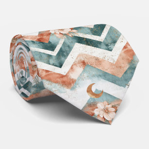 Rustic Moon Florales Chevron Erdmuster (4) Krawatte
