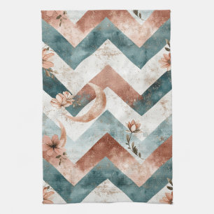 Rustic Moon Florales Chevron Erdmuster (5) Geschirrtuch