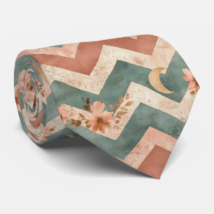 Rustic Moon Florales Chevron Erdmuster (5) Krawatte