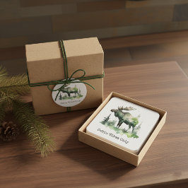 Rustic Mossy Moose Wildlife | Custom Family Cabin Rechteckiger Pappuntersetzer