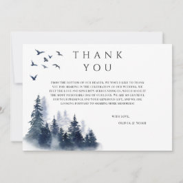 Rustic Mountain Boho Evergreen Danke Karte