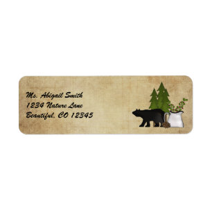 Rustic Mountain Country Bear Address Label