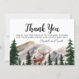 Rustic Mountains Deer Baby Dusche Vielen Dank Dankeskarte