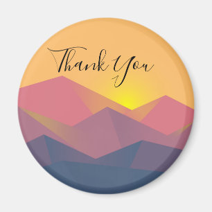 Rustic Mountains Geometric Minimalistisch Danke Magnet