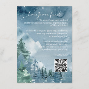 Rustic Mountains Honeymoon Fund Dark Dusk Blue Begleitkarte