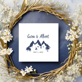 Rustic Mountains Wedding Monogram Gummistempel