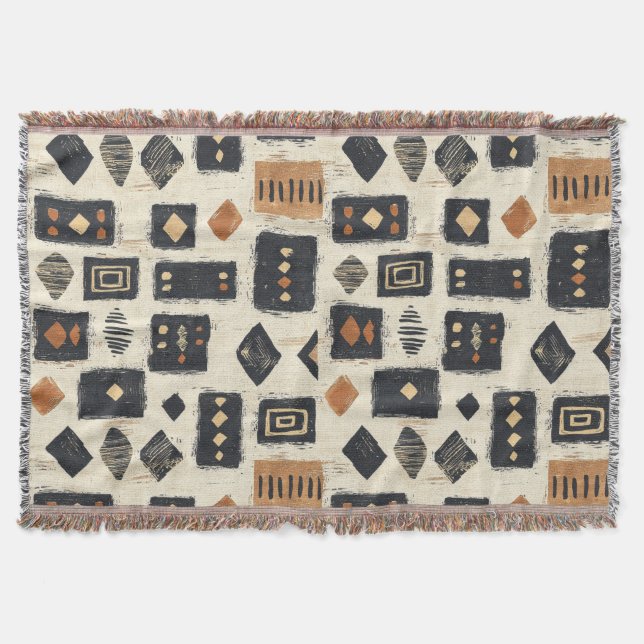 Rustic Mudcloth Geometric Pattern (2) Decke (Vorderseite)