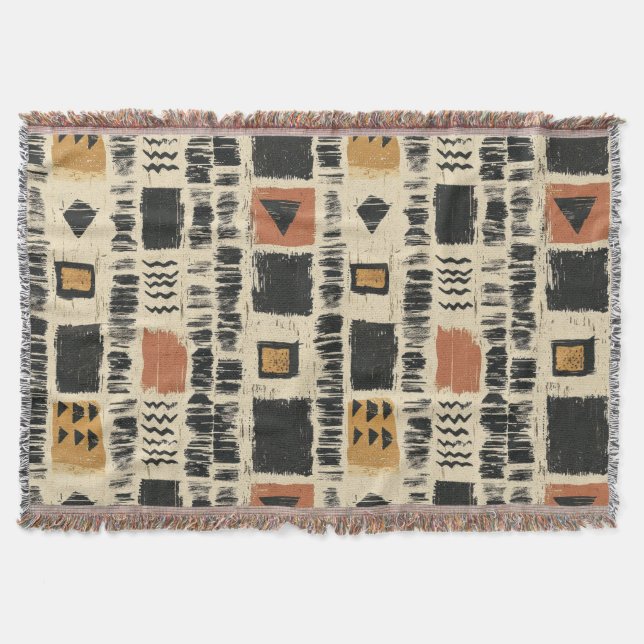 Rustic Mudcloth Geometric Pattern (3) Decke (Vorderseite)