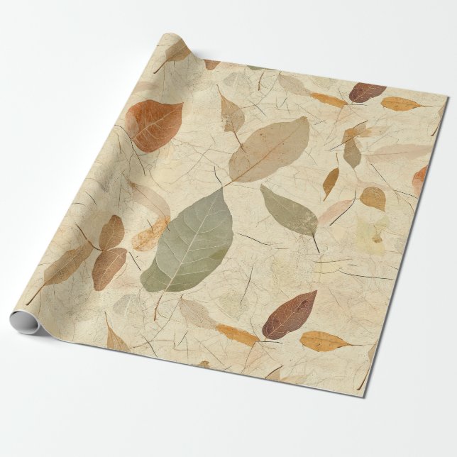 Rustic Nature-Inspired Leaf - Botanical Art (3) Geschenkpapier (Ungerollt)