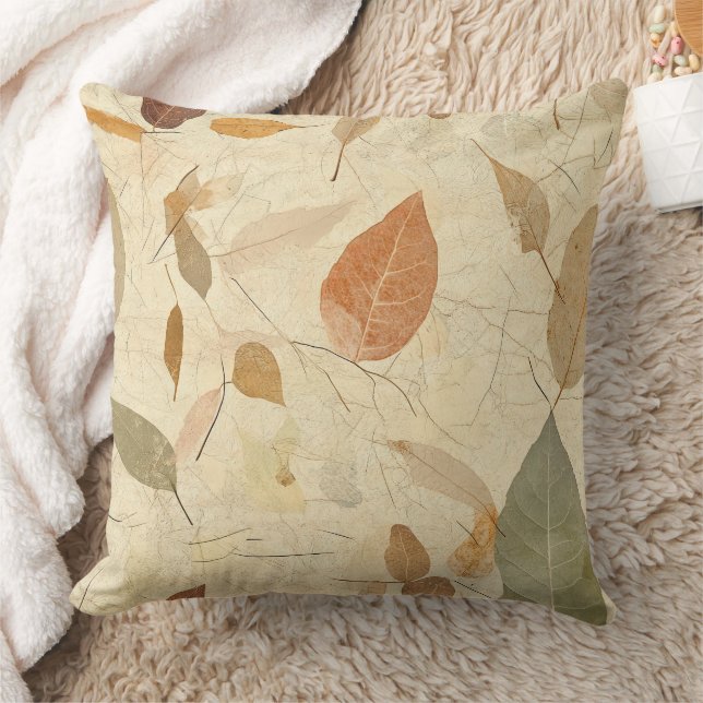 Rustic Nature-Inspired Leaf - Botanical Art (3) Kissen (Decke)