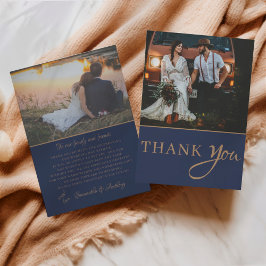 Rustic Navy String Lights Wedding Vielen Dank Dankeskarte