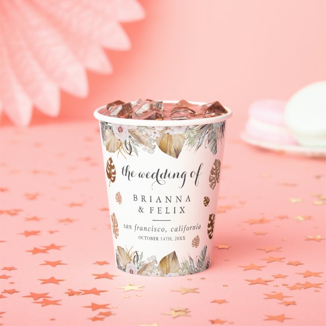 Rustic Neutral Boho Wedding Pappbecher (Insitu)