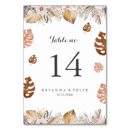Rustic Neutral Boho Wedding Table Number Tischnummer