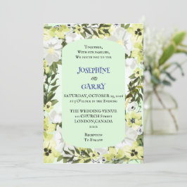 Rustic Neutral Floral Wedding Invitation Einladung