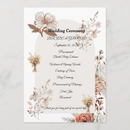 Rustic Neutral Wedding Program Programm